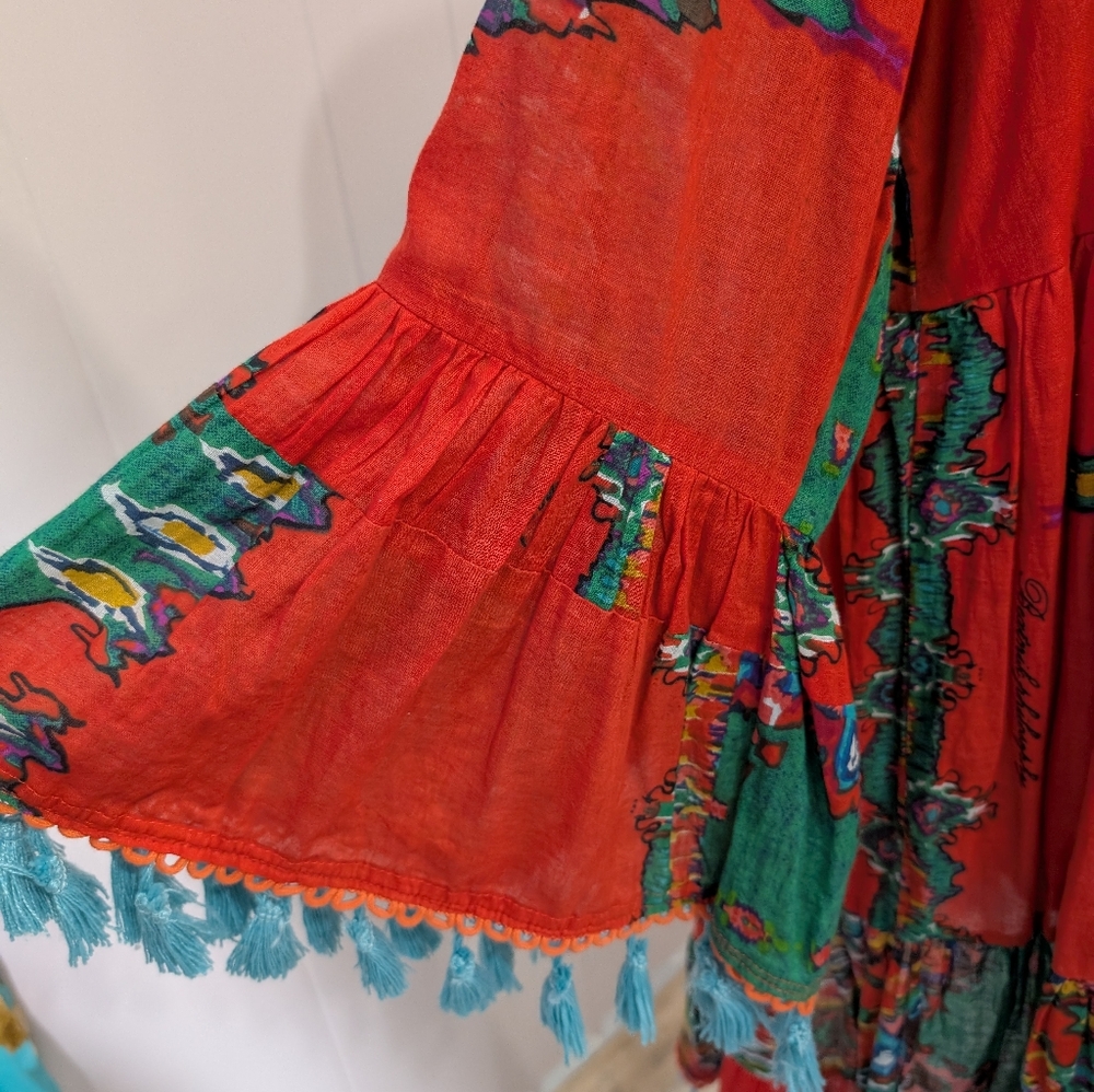 Anthropologie Barok Paris Dress Beaded Tassel Dress Size Medium New Without Tags - Picture 3 of 9
